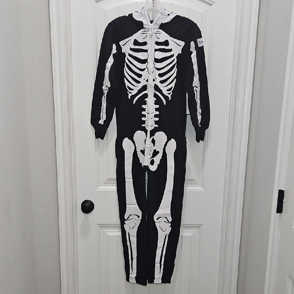 Tipsy Elves Skeleton Jumpsuit Costume Full Zip Unisex Big Kids